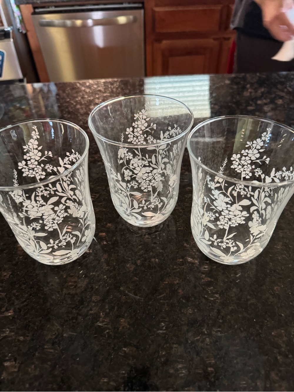 The Pioneer Woman White Floral Clear Glass Tumblers (Set of 3)